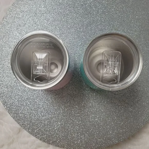 Corkcicle Classic Stemless Wine Tumbler Lid Set of 2 Turquoise Rose Quartz 12 Oz - Picture 6 of 11